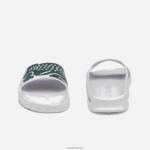 Lacoste שקופיות בהדפסה סינתטית של קרוקו 2.0 DZ4D0D2697 לבן וירוק כהה 1r5 נשים - Image 5