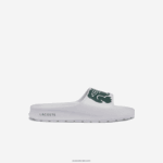 Lacoste שקופיות בהדפסה סינתטית של קרוקו 2.0 DZ4D0D2697 לבן וירוק כהה 1r5 נשים