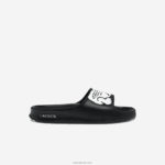 Lacoste שקופיות בהדפסה סינתטית של קרוקו 2.0 DZ4D0D2698 שחור ולבן 312 נשים