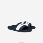 Lacoste שקופיות לוגו מטקסטיל קרוקו DZ4D0D1775 נייבי ולבן 092 גברים - Image 2
