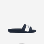 Lacoste שקופיות לוגו מטקסטיל קרוקו DZ4D0D1775 נייבי ולבן 092 גברים