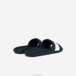 Lacoste שקופיות לוגו מטקסטיל קרוקו DZ4D0D1775 נייבי ולבן 092 גברים - Image 3
