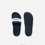 Lacoste שקופיות לוגו מטקסטיל קרוקו DZ4D0D1775 נייבי ולבן 092 גברים - Image 4