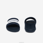 Lacoste שקופיות לוגו מטקסטיל קרוקו DZ4D0D1775 נייבי ולבן 092 גברים - Image 5
