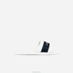 Lacoste שקופיות לוגו מטקסטיל קרוקו DZ4D0D1776 לבן & נייבי 042 גברים