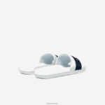 Lacoste שקופיות לוגו מטקסטיל קרוקו DZ4D0D1776 לבן & נייבי 042 גברים - Image 3