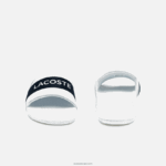 Lacoste שקופיות לוגו מטקסטיל קרוקו DZ4D0D1776 לבן & נייבי 042 גברים - Image 5