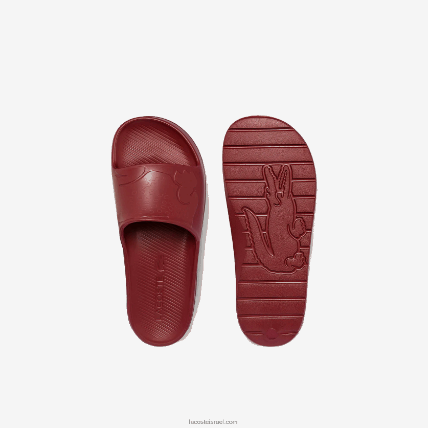 Lacoste שקופיות לוגו סינטטי croco 2.0 DZ4D0D1813 אדום כהה dr2 גברים - Image 4