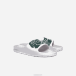Lacoste שקופיות סינתטיות של קרוקו 2.0 DZ4D0D1756 לבן וירוק כהה 1r5 גברים - Image 2