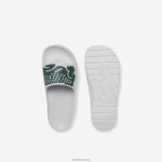 Lacoste שקופיות סינתטיות של קרוקו 2.0 DZ4D0D1756 לבן וירוק כהה 1r5 גברים - Image 4