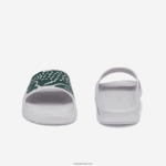 Lacoste שקופיות סינתטיות של קרוקו 2.0 DZ4D0D1756 לבן וירוק כהה 1r5 גברים - Image 5