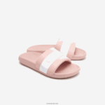 Lacoste שקופיות קרוקו סינתטיות וטקסטיל DZ4D0D2711 ורוד בהיר ולבן 208 נשים - Image 2