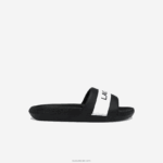 Lacoste שקופיות קרוקו סינתטיות וטקסטיל DZ4D0D2709 שחור ולבן 312 נשים