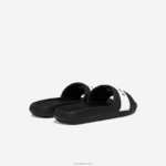 Lacoste שקופיות קרוקו סינתטיות וטקסטיל DZ4D0D2709 שחור ולבן 312 נשים - Image 3