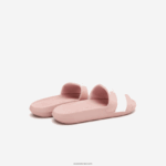 Lacoste שקופיות קרוקו סינתטיות וטקסטיל DZ4D0D2711 ורוד בהיר ולבן 208 נשים - Image 3