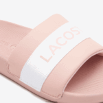 Lacoste שקופיות קרוקו סינתטיות וטקסטיל DZ4D0D2711 ורוד בהיר ולבן 208 נשים - Image 5