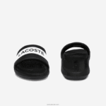 Lacoste שקופיות קרוקו סינתטיות וטקסטיל DZ4D0D2709 שחור ולבן 312 נשים - Image 5