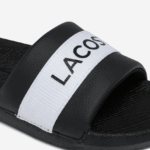 Lacoste שקופיות קרוקו סינתטיות וטקסטיל DZ4D0D2709 שחור ולבן 312 נשים - Image 6