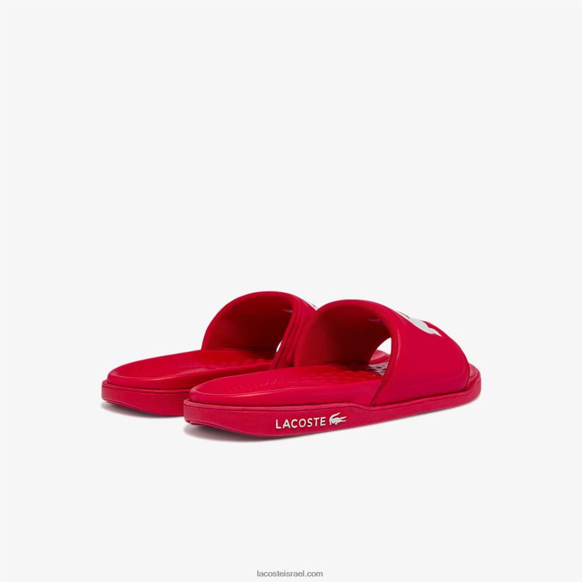 Lacoste שקופיות רצועת לוגו סינטטי croco dualiste DZ4D0D1767 אדום לבן 17k גברים - Image 3