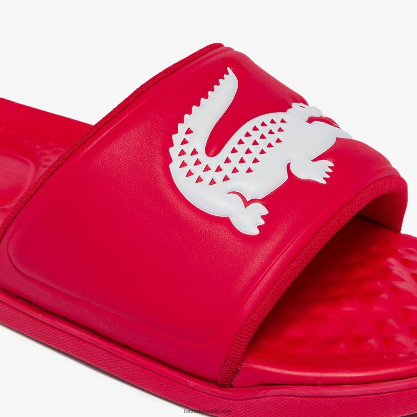 Lacoste שקופיות רצועת לוגו סינטטי croco dualiste DZ4D0D1767 אדום לבן 17k גברים - Image 4