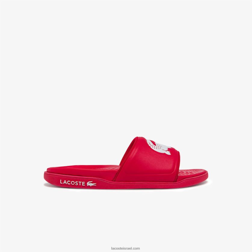 Lacoste שקופיות רצועת לוגו סינטטי croco dualiste DZ4D0D1767 אדום לבן 17k גברים - Image 1