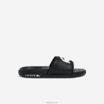 Lacoste שקופיות רצועת לוגו סינטטי croco dualiste DZ4D0D2699 שחור ולבן 312 נשים