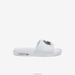 Lacoste שקופיות רצועת לוגו סינטטי croco dualiste DZ4D0D2700 לבן וירוק כהה 1r5 נשים
