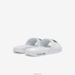 Lacoste שקופיות רצועת לוגו סינטטי croco dualiste DZ4D0D2700 לבן וירוק כהה 1r5 נשים - Image 3