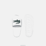 Lacoste שקופיות רצועת לוגו סינטטי croco dualiste DZ4D0D2700 לבן וירוק כהה 1r5 נשים - Image 4