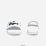 Lacoste שקופיות רצועת לוגו סינטטי croco dualiste DZ4D0D2700 לבן וירוק כהה 1r5 נשים - Image 5