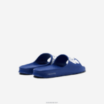 Lacoste שקופיות רצועת לוגו סינטטי קרוקו 2.0 DZ4D0D1898 כחול לבן 221 גברים - Image 3