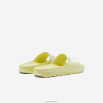 Lacoste שקופיות רצועת לוגו סינטטי קרוקו 2.0 DZ4D0D2759 צהוב בהיר ולבן 241 נשים - Image 3