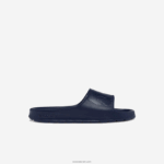 Lacoste שקופיות רצועת לוגו סינטטי קרוקו 2.0 DZ4D0D1832 חיל הים 95k גברים