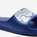 Lacoste שקופיות רצועת לוגו סינטטי קרוקו 2.0 DZ4D0D1898 כחול לבן 221 גברים - Image 6
