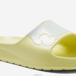 Lacoste שקופיות רצועת לוגו סינטטי קרוקו 2.0 DZ4D0D2759 צהוב בהיר ולבן 241 נשים - Image 6