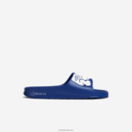 Lacoste שקופיות רצועת לוגו סינטטי קרוקו 2.0 DZ4D0D1898 כחול לבן 221 גברים