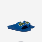 Lacoste שקופיות רצועת לוגו סינטטי קרוקו DZ4D0D1773 כחול ירוק bg3 גברים - Image 2