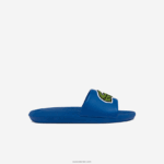 Lacoste שקופיות רצועת לוגו סינטטי קרוקו DZ4D0D1773 כחול ירוק bg3 גברים