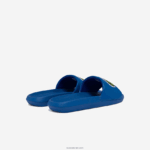 Lacoste שקופיות רצועת לוגו סינטטי קרוקו DZ4D0D1773 כחול ירוק bg3 גברים - Image 3