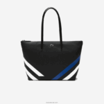 Lacoste שקית קניות עם פסים בלוק צבעוני בניגוד DZ4D0D2890 נואר מרינה בלאן K35 נשים - Image 2