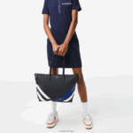 Lacoste שקית קניות עם פסים בלוק צבעוני בניגוד DZ4D0D2890 נואר מרינה בלאן K35 נשים
