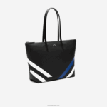 Lacoste שקית קניות עם פסים בלוק צבעוני בניגוד DZ4D0D2890 נואר מרינה בלאן K35 נשים - Image 4