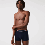 Lacoste תא מטען איקוני בשלושה גוונים בחבילת מותן DZ4D0D1347 כחול כהה אפור סיני אדום w34 גברים