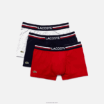 Lacoste תא מטען איקוני בשלושה גוונים בחבילת מותן DZ4D0D1347 כחול כהה אפור סיני אדום w34 גברים - Image 5