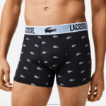 Lacoste תא מטען ג'רזי פוליאסטר ממוחזר, חבילה 3 DZ4D0D1561 שחור אפור כהה לבן shq גברים - Image 2