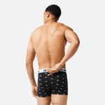 Lacoste תא מטען ג'רזי פוליאסטר ממוחזר, חבילה 3 DZ4D0D1561 שחור אפור כהה לבן shq גברים - Image 3