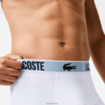 Lacoste תא מטען ג'רזי פוליאסטר ממוחזר, חבילה 3 DZ4D0D1561 שחור אפור כהה לבן shq גברים - Image 4