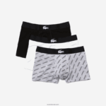 Lacoste תא מטען כותנה מתיחה 3 חבילות DZ4D0D1431 שחור אפור chine לבן eqd גברים - Image 4