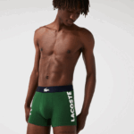 Lacoste תא מטען כותנה מתיחה לא תואם 3 חבילות DZ4D0D1341 ירוק נייבי כחול לבן p52 גברים