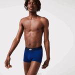 Lacoste תא מטען כותנה מתיחה לא תואם 3 חבילות DZ4D0D1342 לבן אפור סיני כחול כהה שחור גברים - Image 4